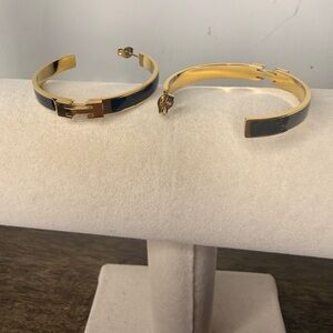 Gold and Black Cuff earings